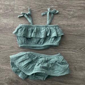 Two piece top and diaper cover